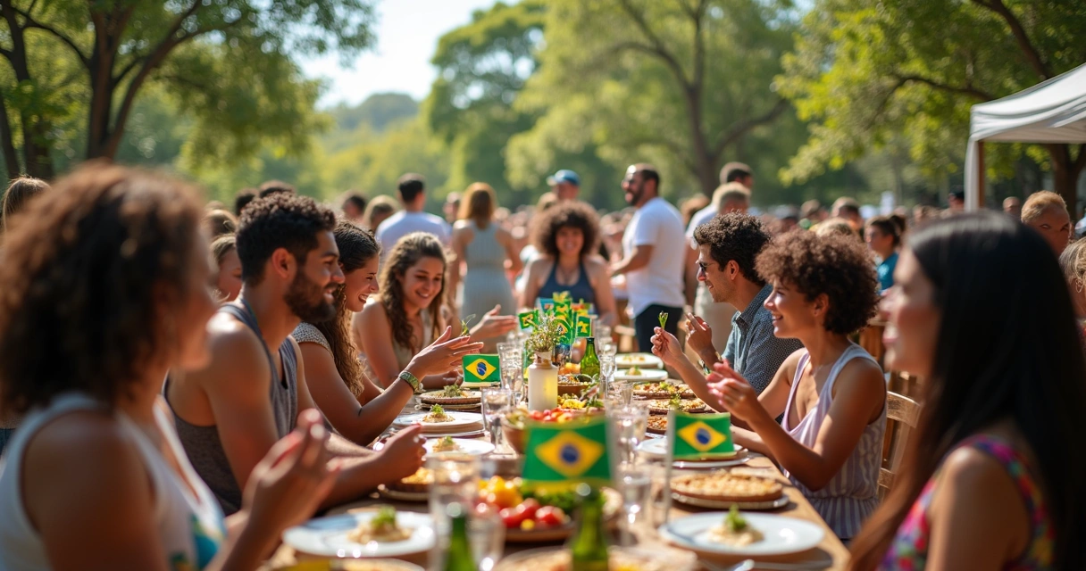 Brasileiros reunidos em evento cultural na Austrália