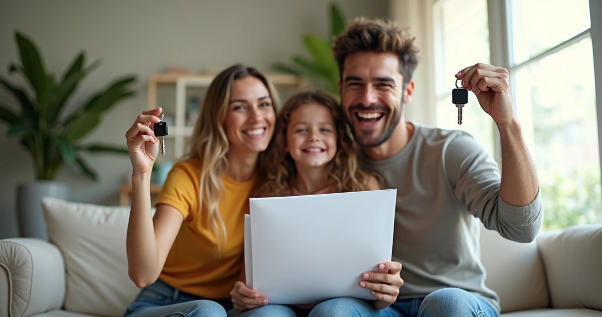 Brazilian family happy with mortgage approval 