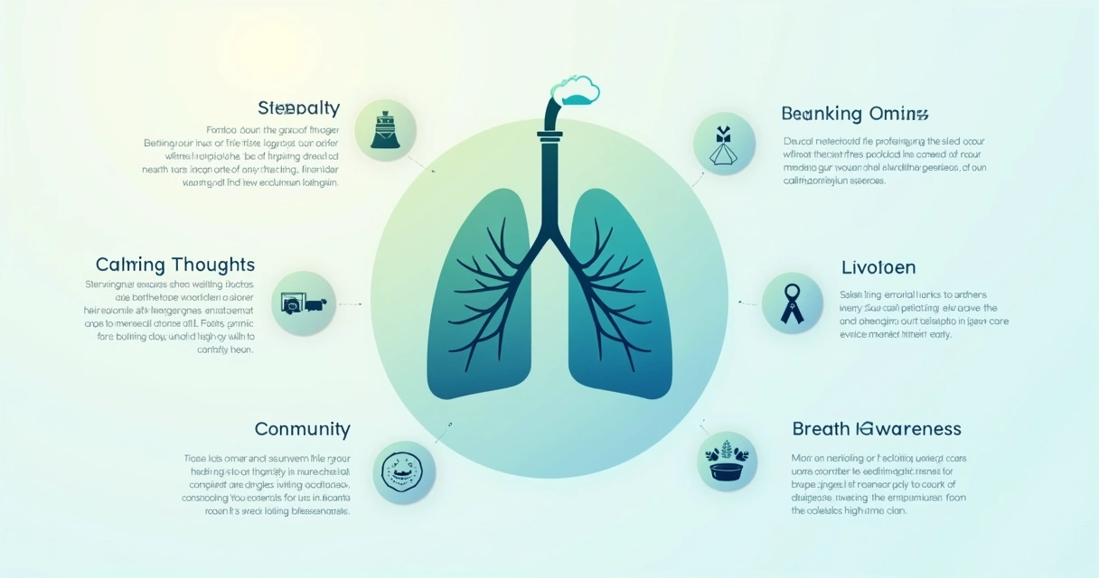 Infographic displaying benefits of group breathwork with icons