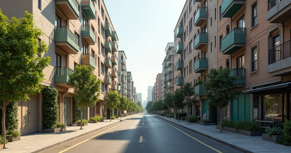 Edificios residenciales contrastados por nivel económico en una ciudad 