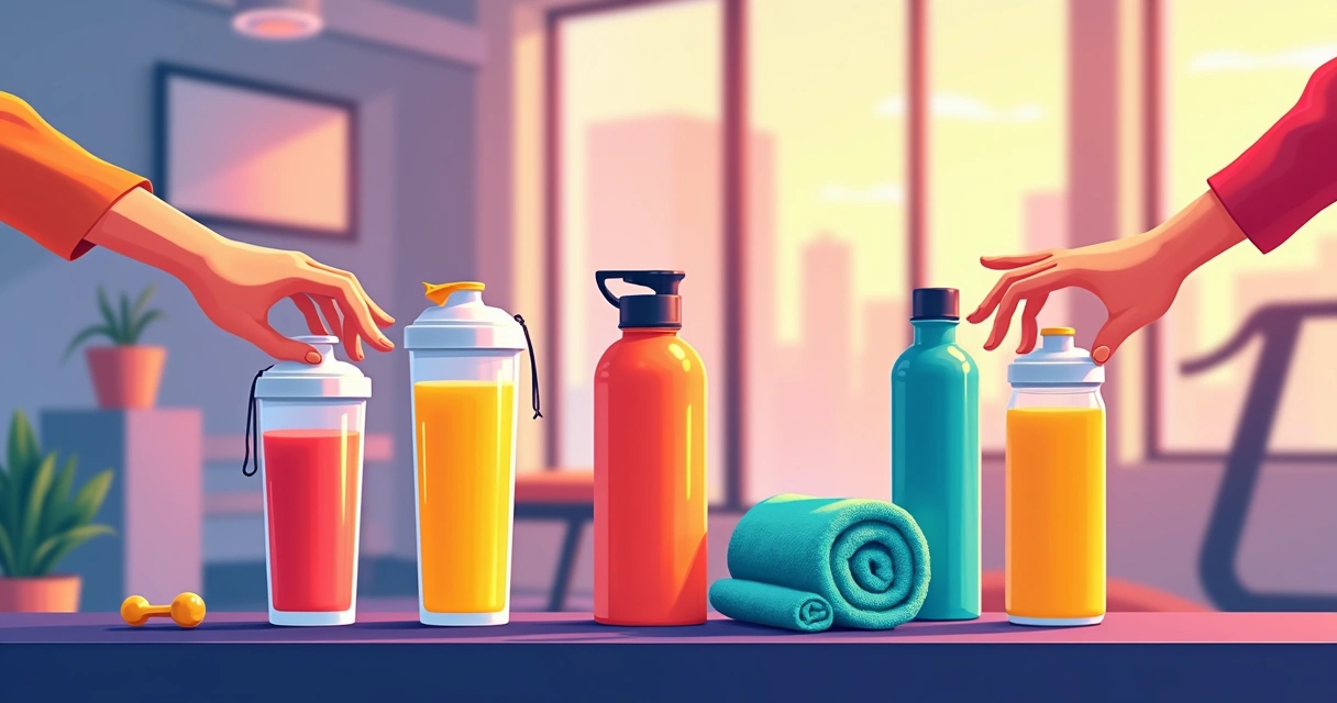 Amostra de brindes fitness em uma campanha de marketing de academia 