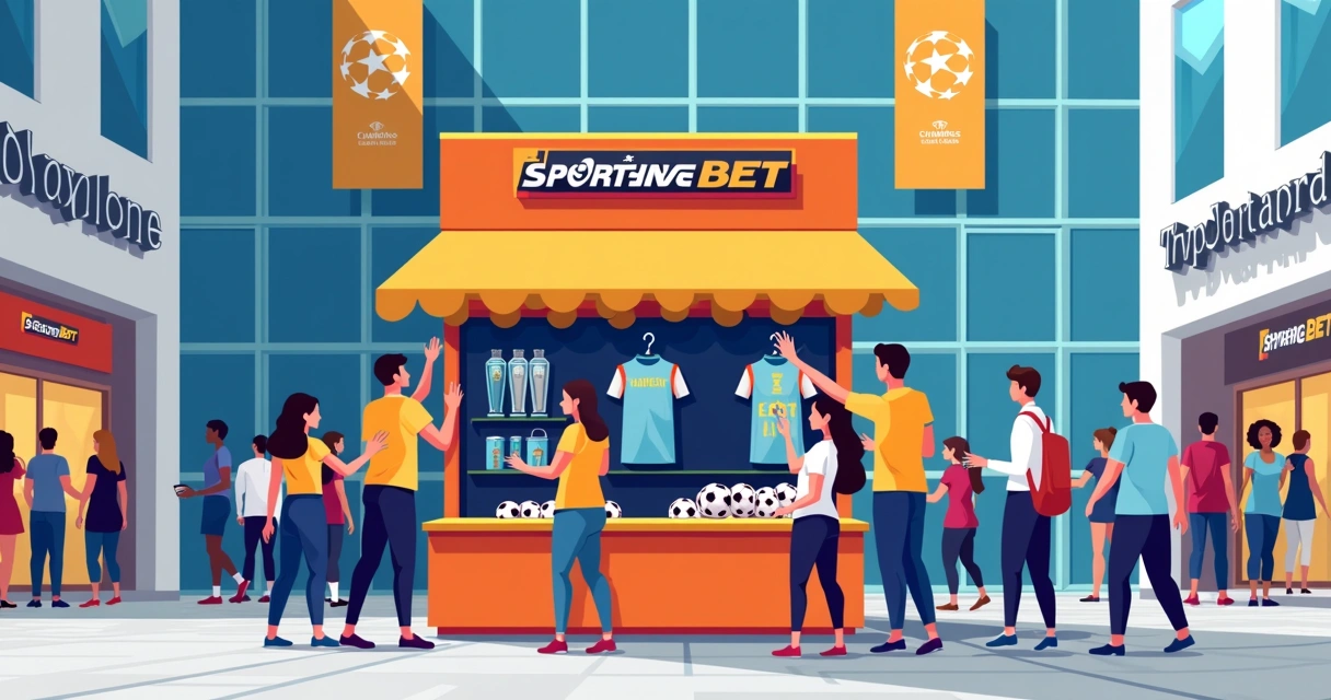 Brindes coloridos da Sportingbet em display interativo na Paulista 