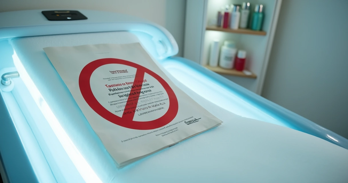 Equipamento de bronzeamento artificial interditado