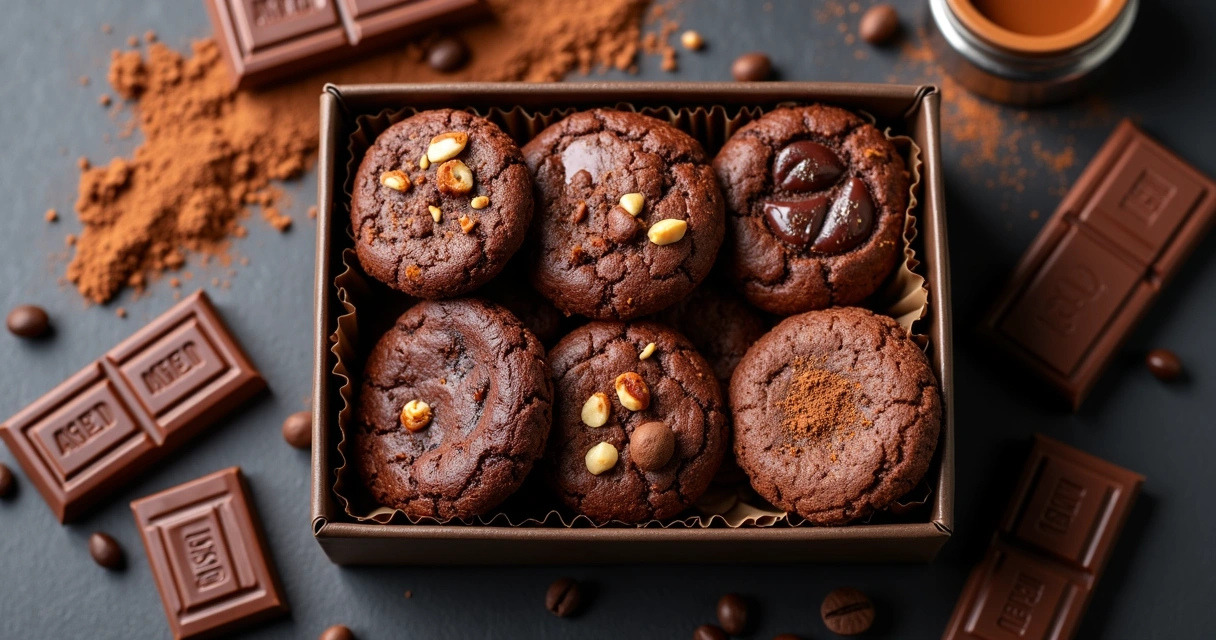 Brownie artesanal de chocolate belga com embalagem personalizada 