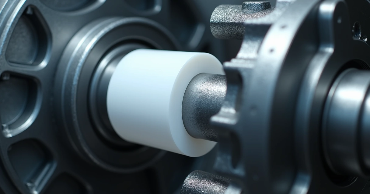 Bucha de teflon instalada em equipamento industrial 
