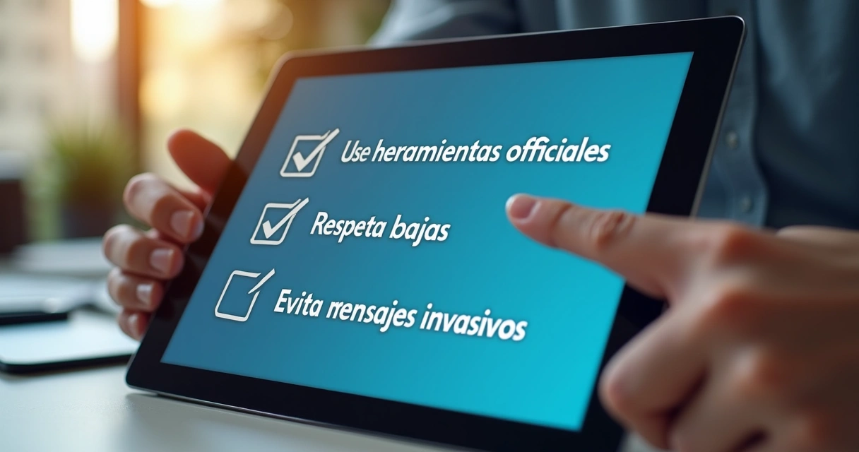 Checklist de buenas prácticas WhatsApp empresa en una pizarra digital 