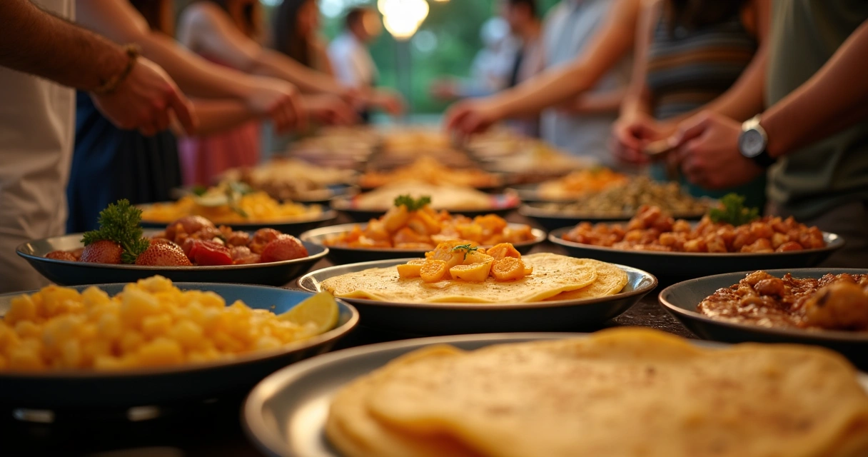 Buffet de crepe em festa de brasileiros em Orlando 