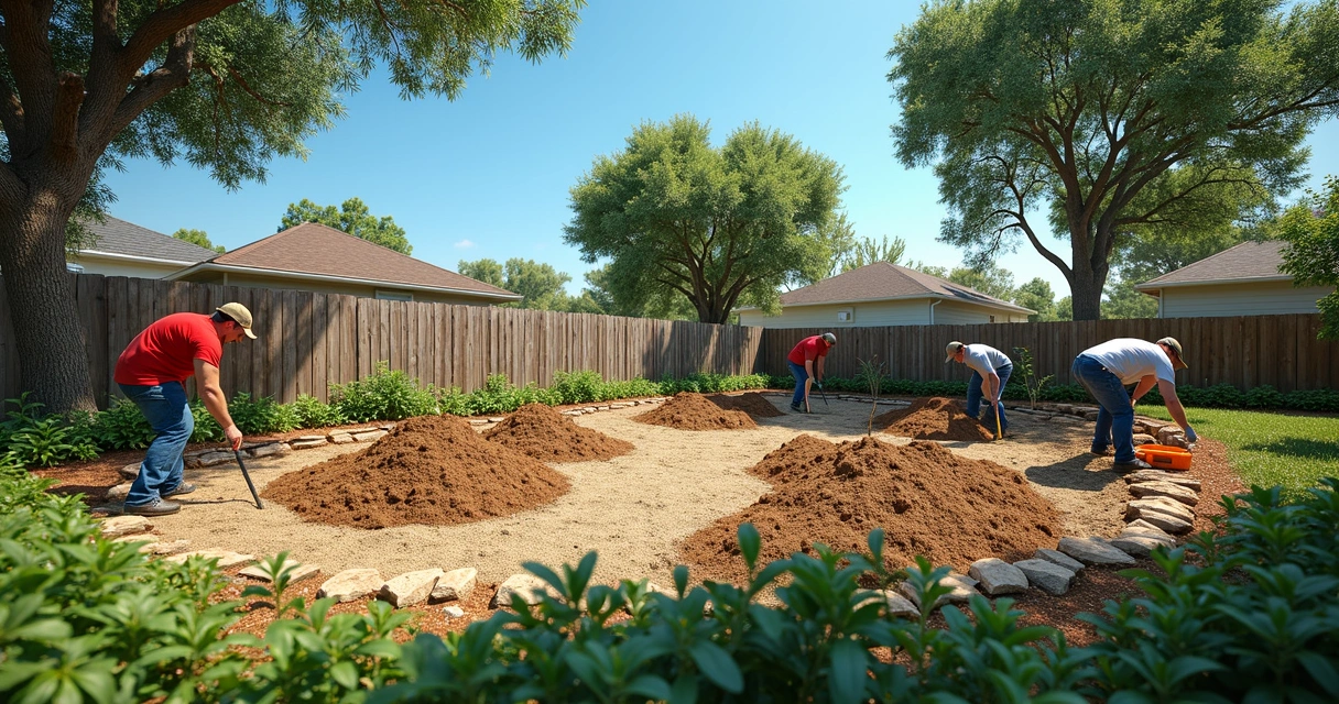 Step-by-step building of a backyard rain garden, including marking, digging, and planting. 