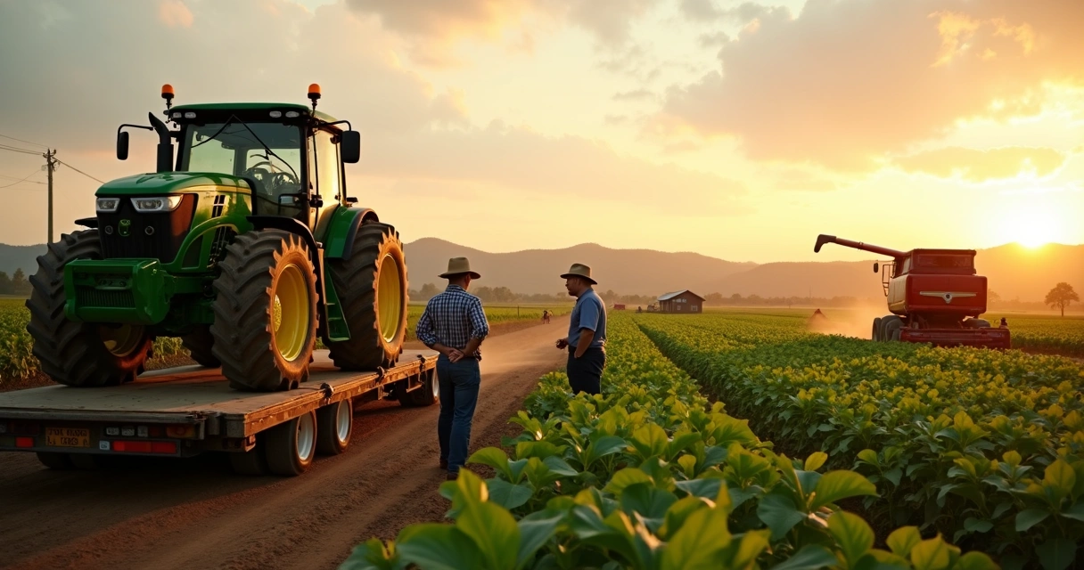 maquinário agricola sendo apreendido 
