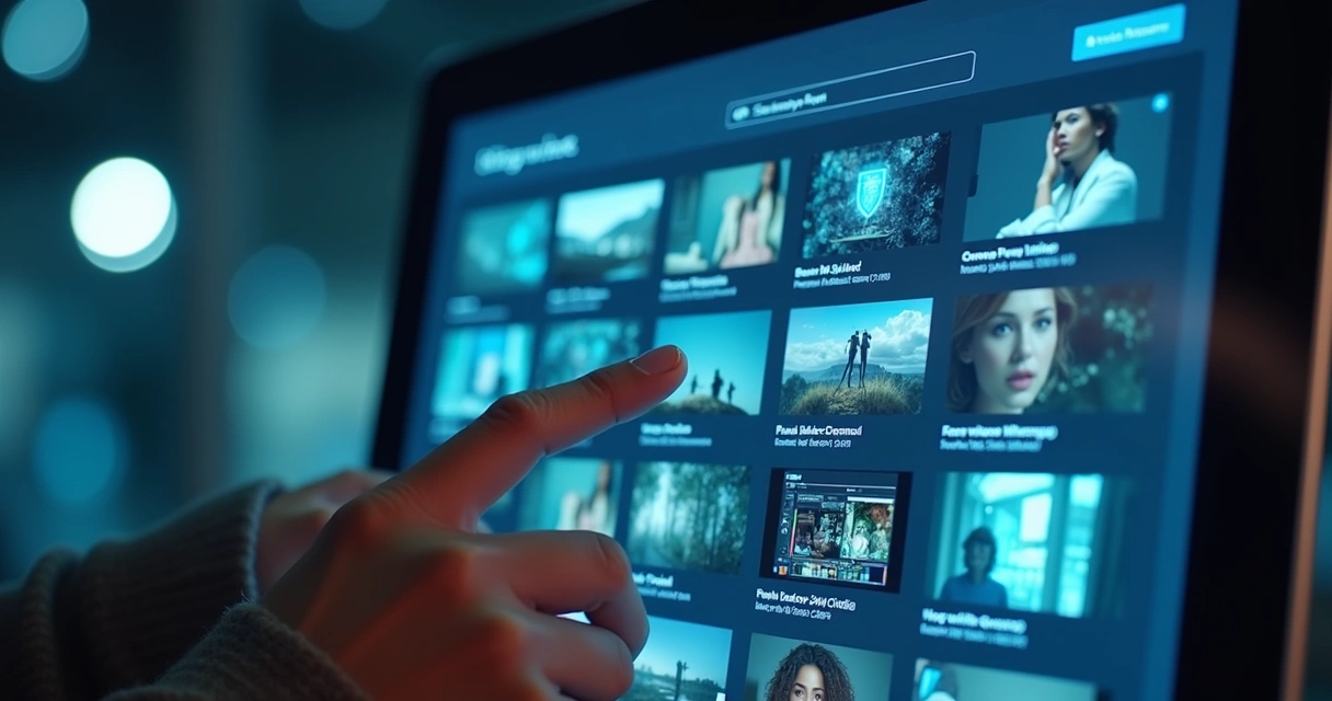 Interface de busca inteligente mostrando cortes de vídeo lado a lado