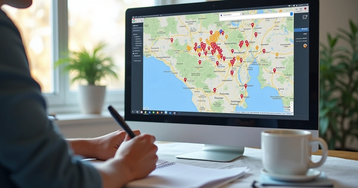 Busca por dentistas no Google Maps em diferentes regiões 