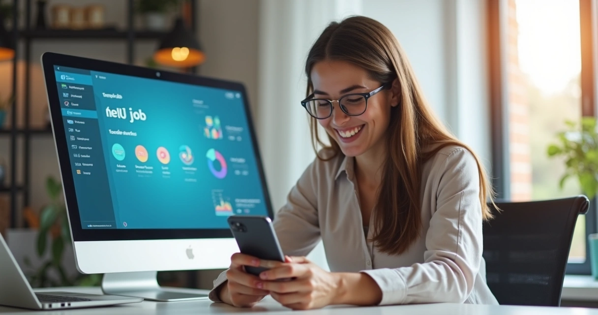 Pessoa recebendo notificação de vaga de emprego no celular 