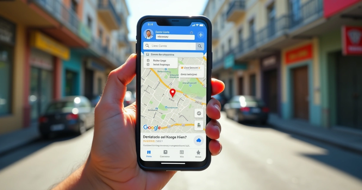 Busca local de clínica odontológica no celular