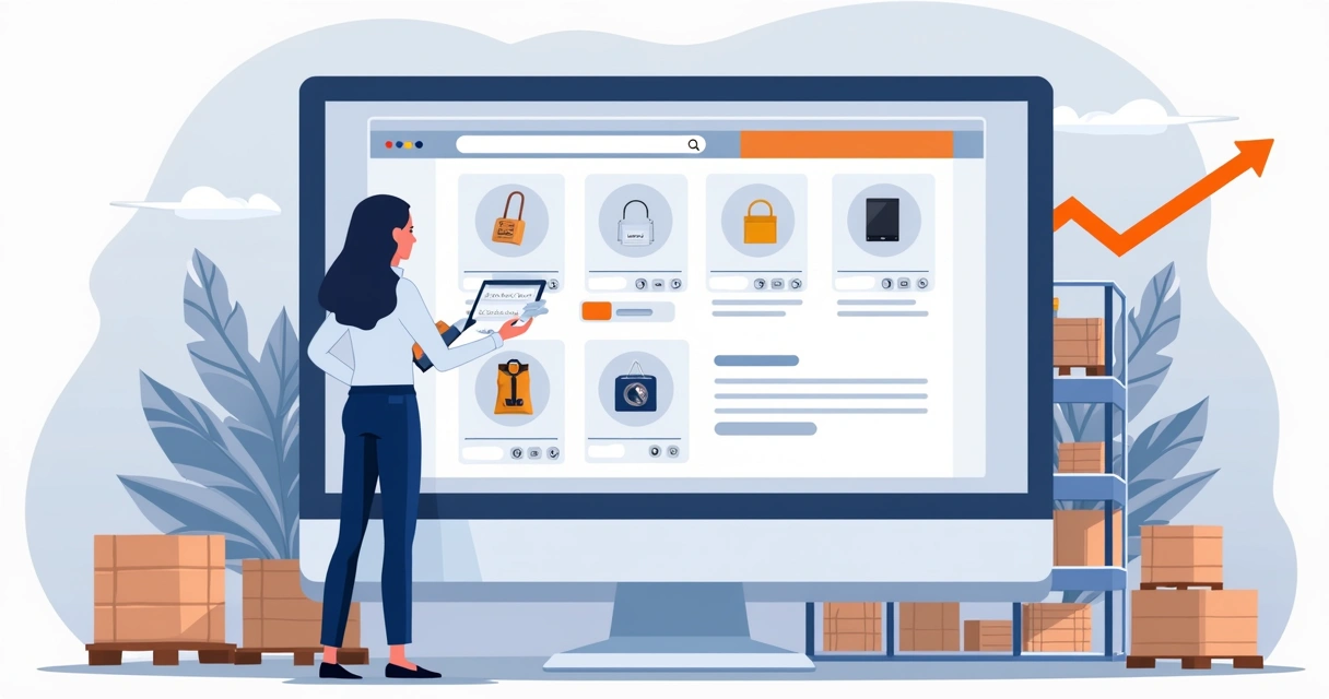 Pessoa usa diferentes filtros para buscar produtos B2B em um sistema digital
