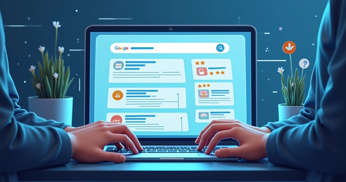 Tela de pesquisa de IA respondendo perguntas de e-commerce 