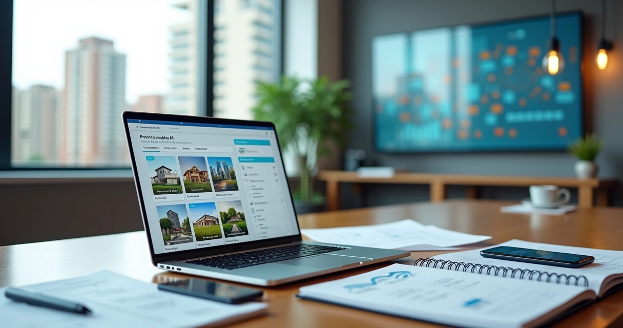 Tela de portal imobiliário com busca personalizada por IA destacada 