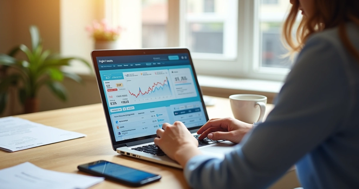 Pessoa usando aplicativo de busca de voos em um notebook 