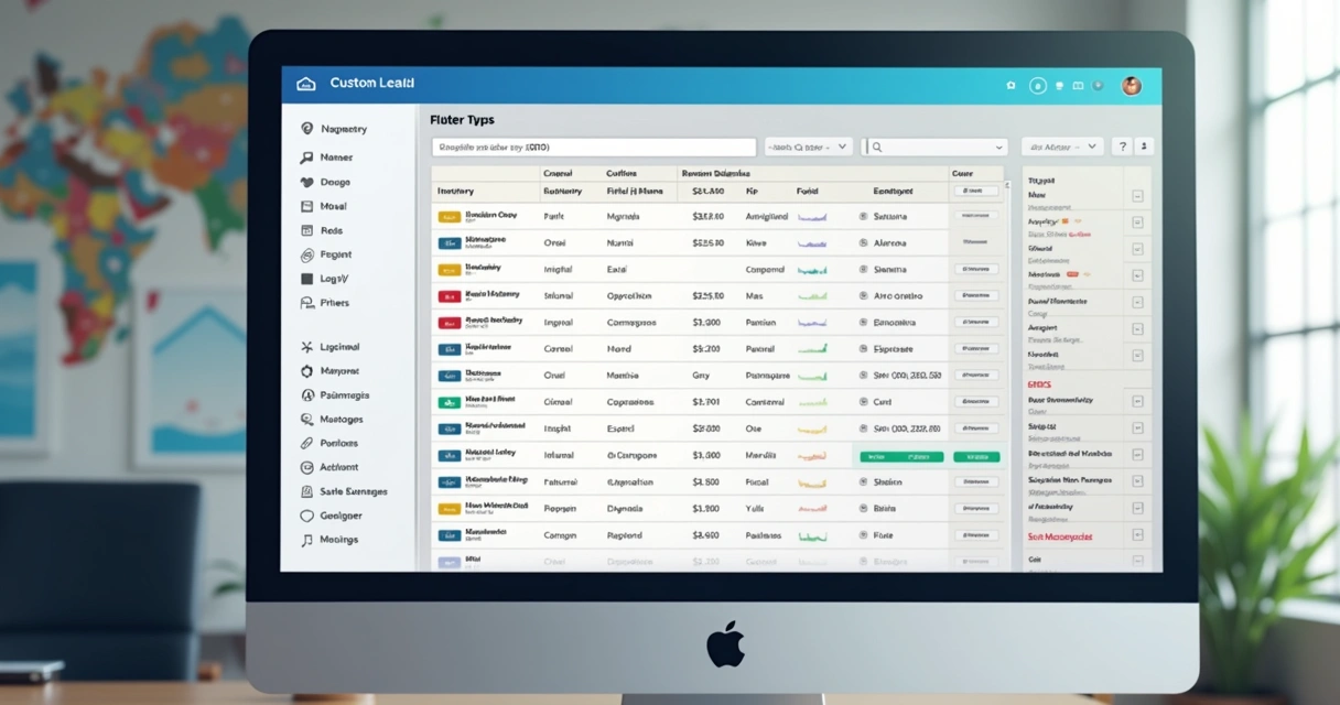 Tela de filtro avançado para criação de lista personalizada de leads 
