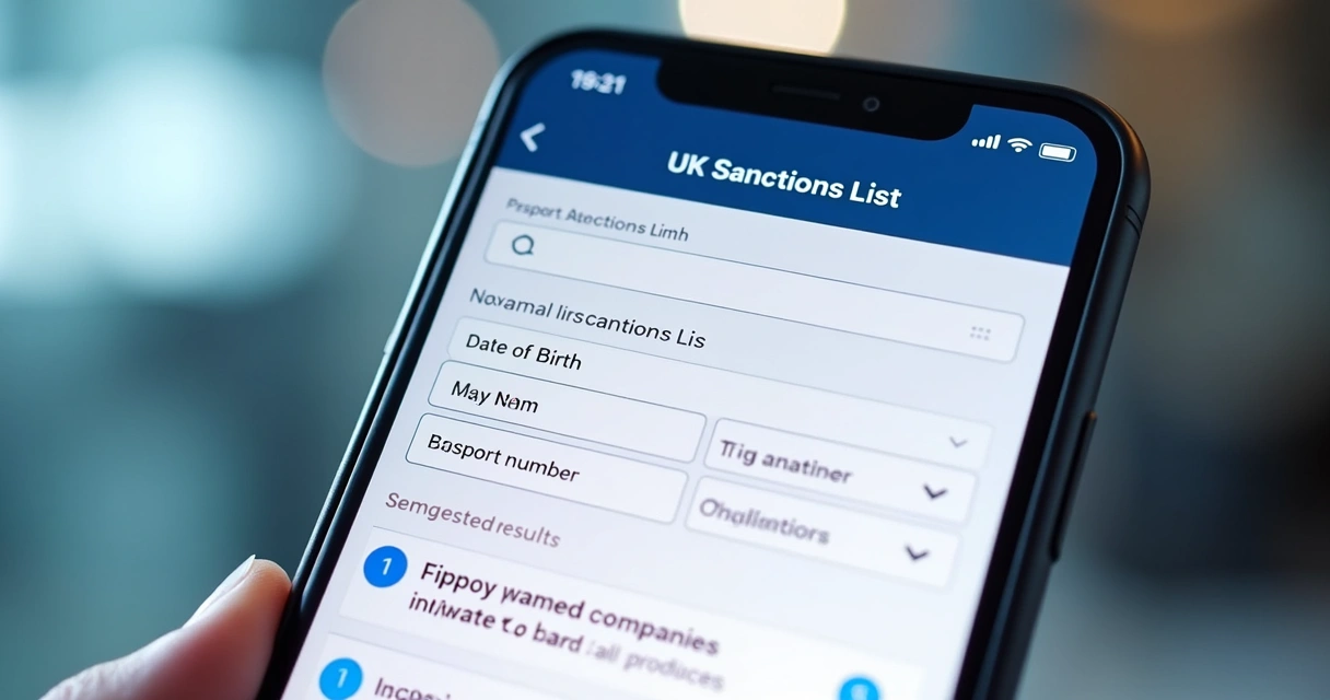 Interface de busca por pessoas em lista de sanções 