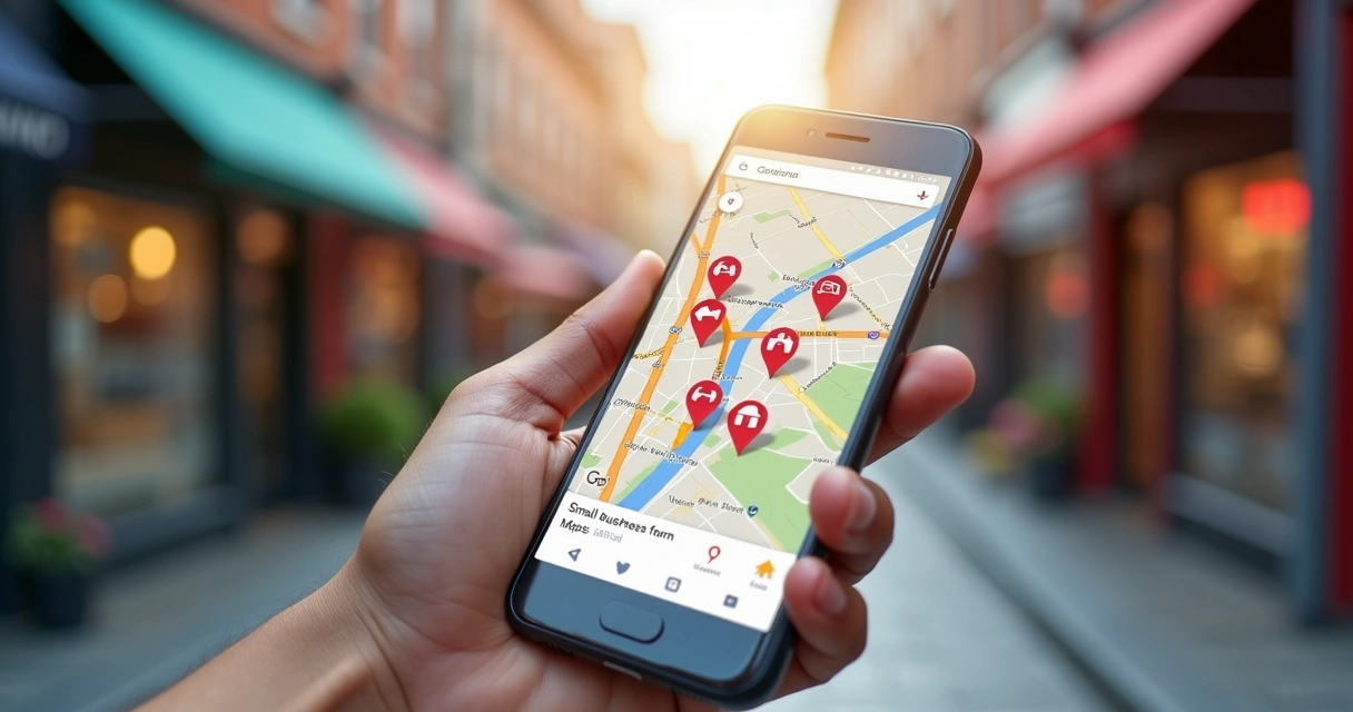 Busca local mostrando empresas no Google Maps 