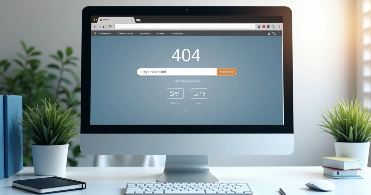 Tela de busca em site com erro 404 