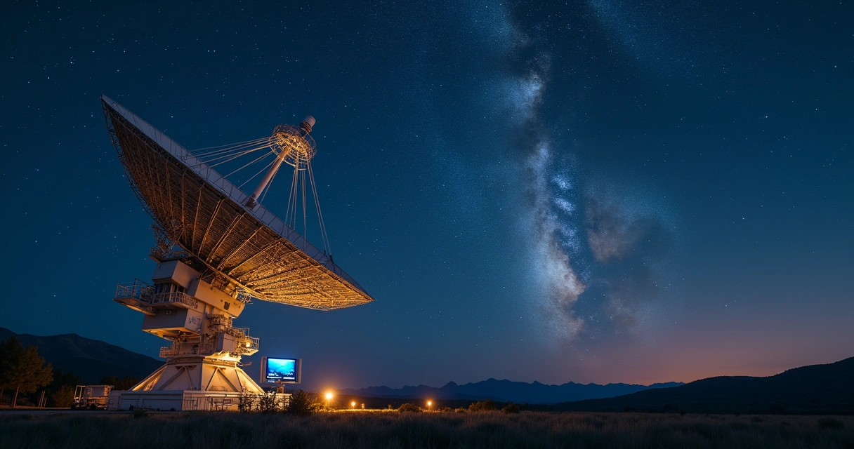 Radiotelescópio em busca de tecnossinaturas e sinais artificiais