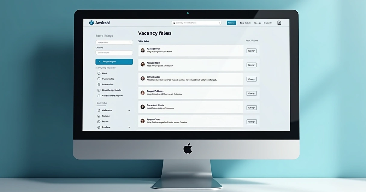 Tela de busca de vagas em rede profissional 