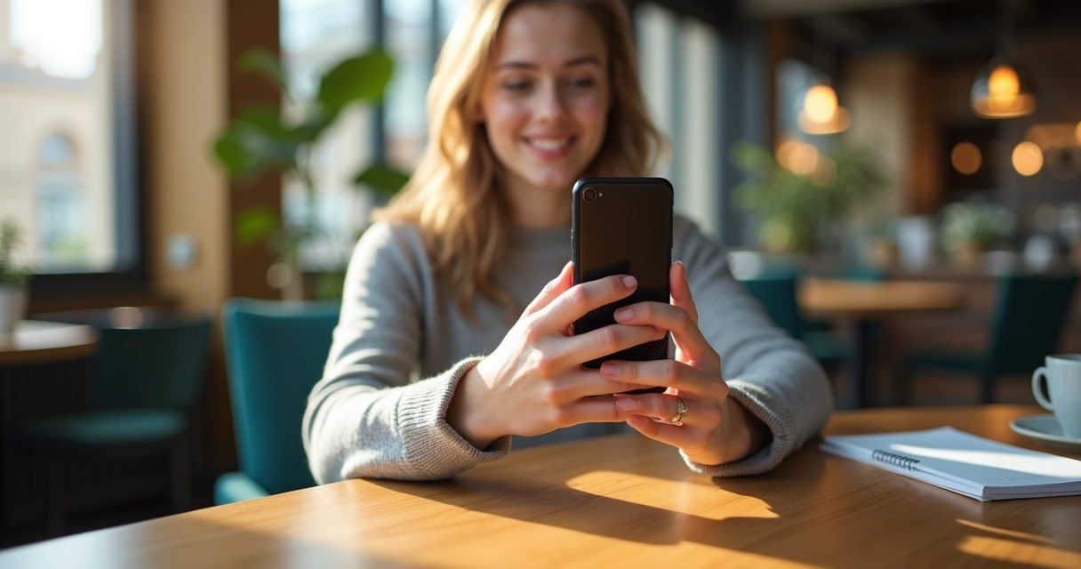 Pessoa segurando celular com interface de vagas do WhatsApp 