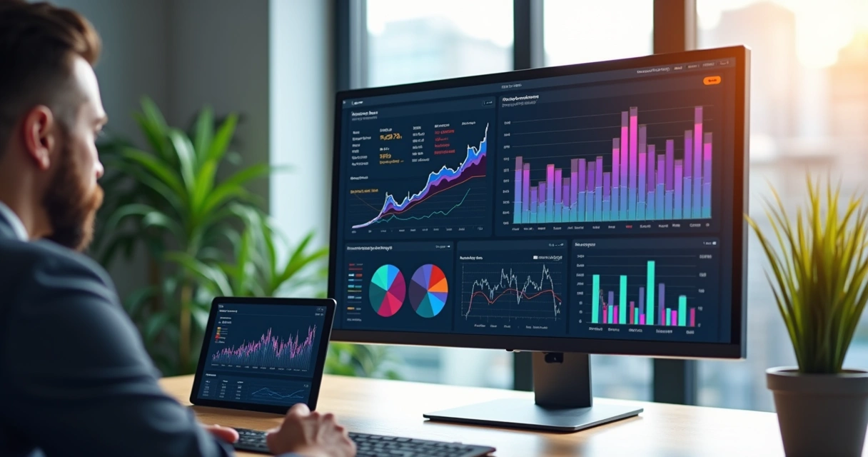 Business dashboard with real-time data visualization and automated insights 
