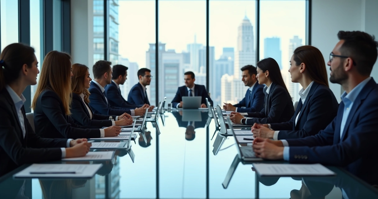 Business people in formal meeting 