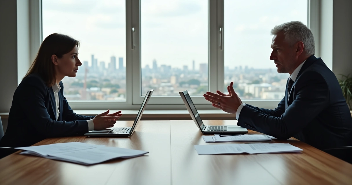 Business partners in discussion during a meeting 