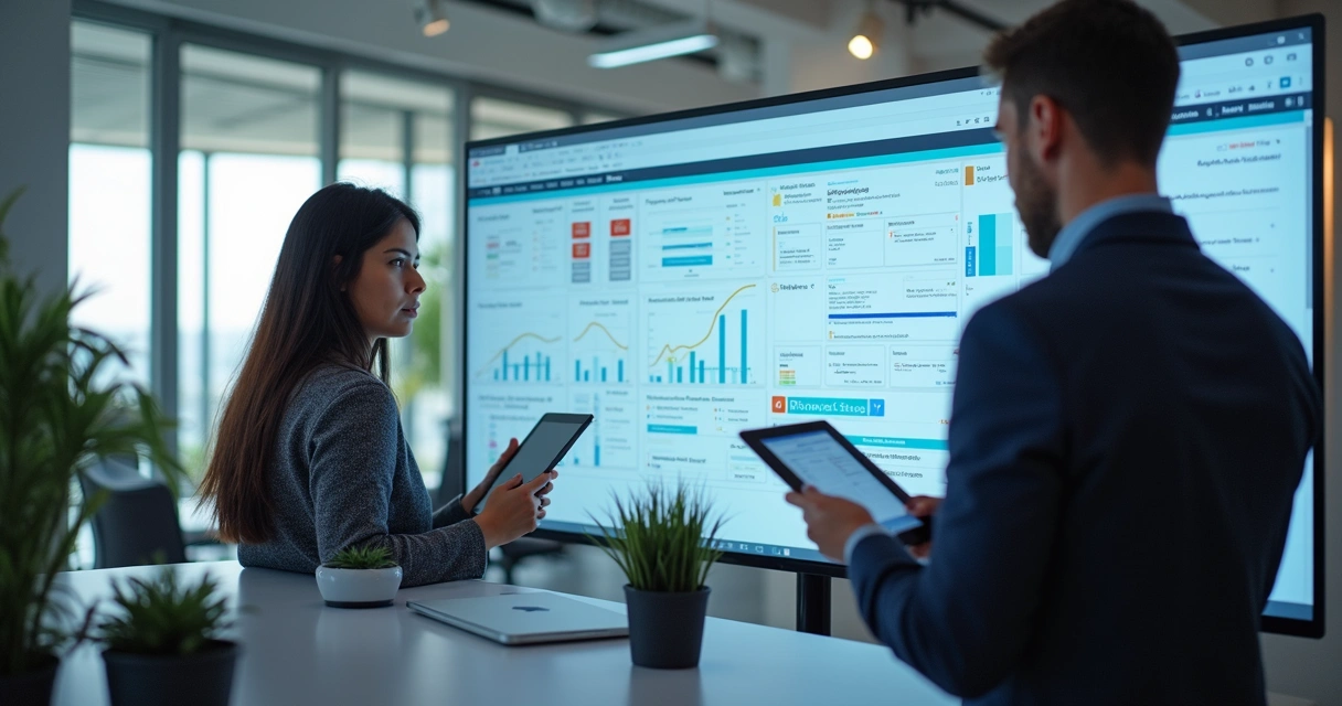 Business process automation interface on a screen
