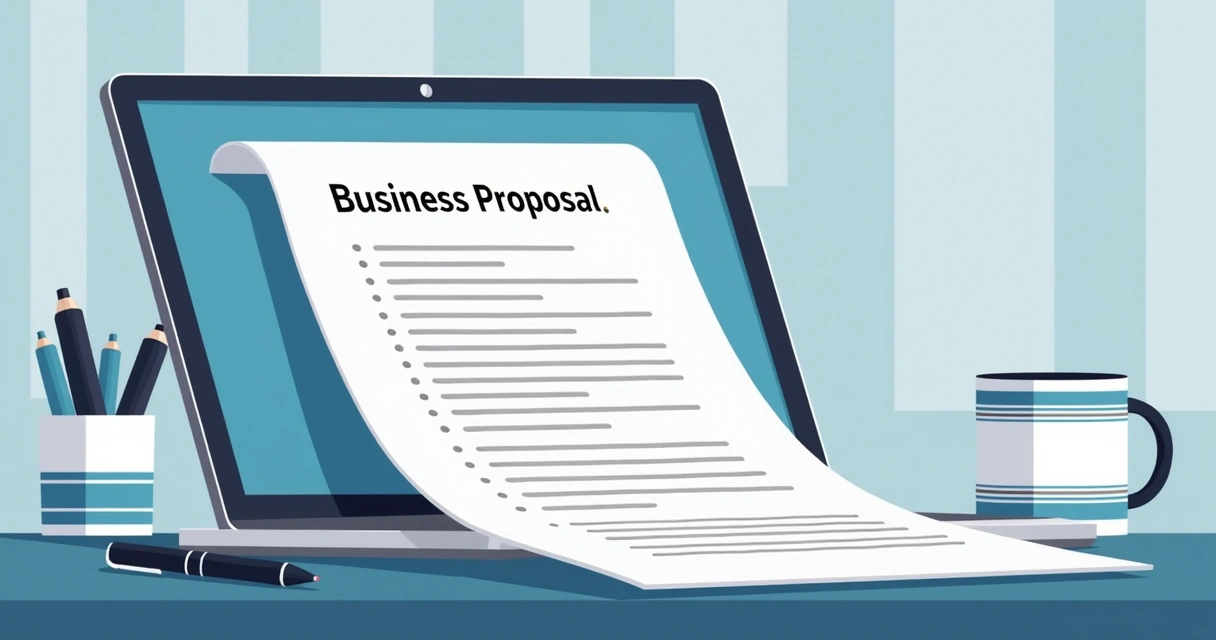 Business proposal table of contents page with navigation options 
