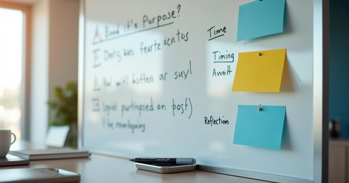 Whiteboard with ritual design notes in a business meeting room 