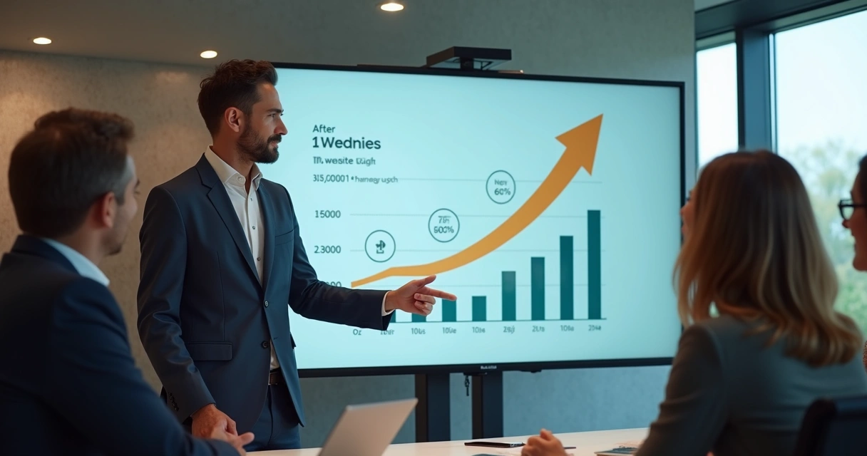 Graph showing business growth after website investment 