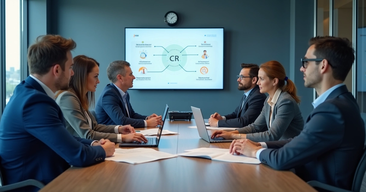 B2B buying committee reviewing a proposal