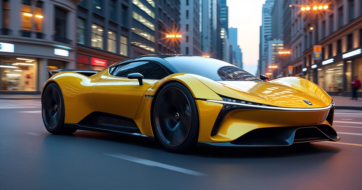 BYD U9 passando em avenida de cidade moderna 