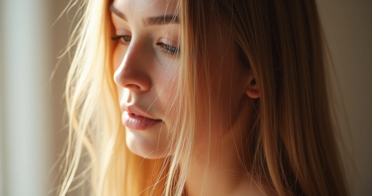 Cabelo feminino liso, brilhante e solto, após progressiva sem formol. 