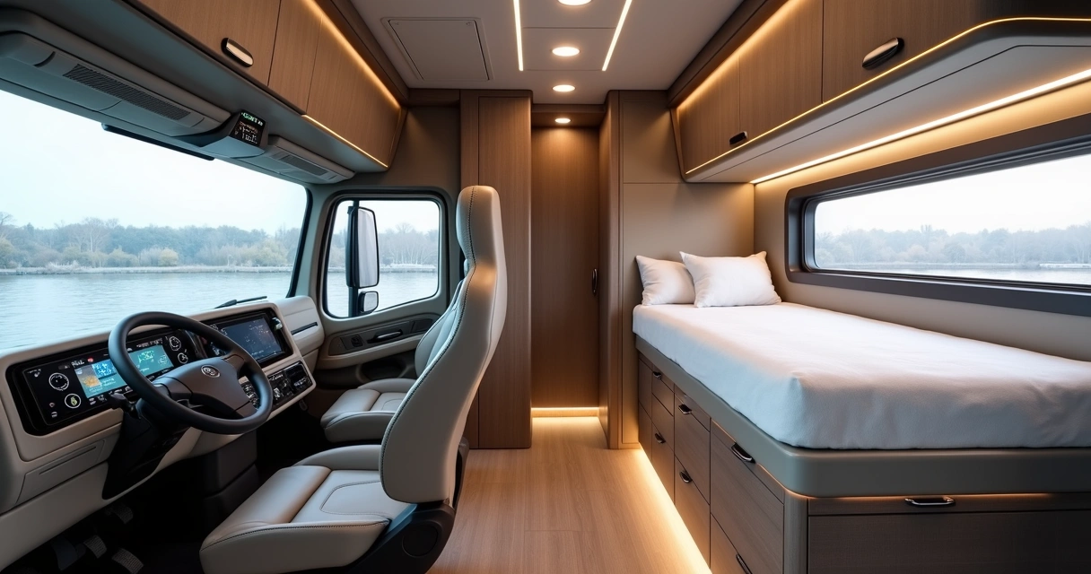 Interior de cabine para motorista 
