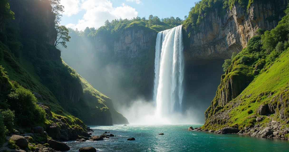 Cachoeira caindo em poço na Chapada Diamantina 