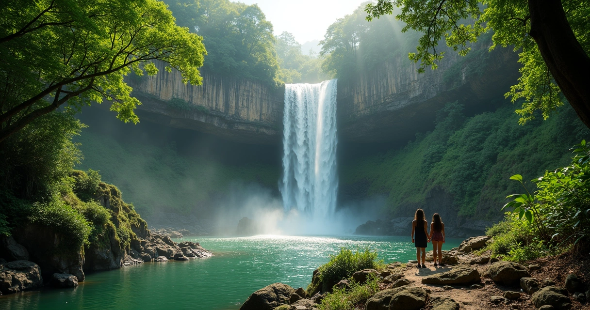 Cachoeira do Veado em Cunha caída d'água alta em mata densa