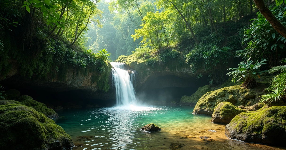 Cachoeira na Mata Atlântica de Ilhéus 