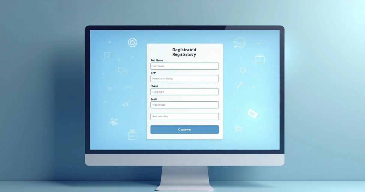 Tela de cadastro digital de cliente com campos de preenchimento 