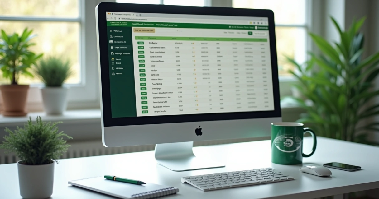 Tela de computador com sistema de cadastro de alunos em escola de futebol 