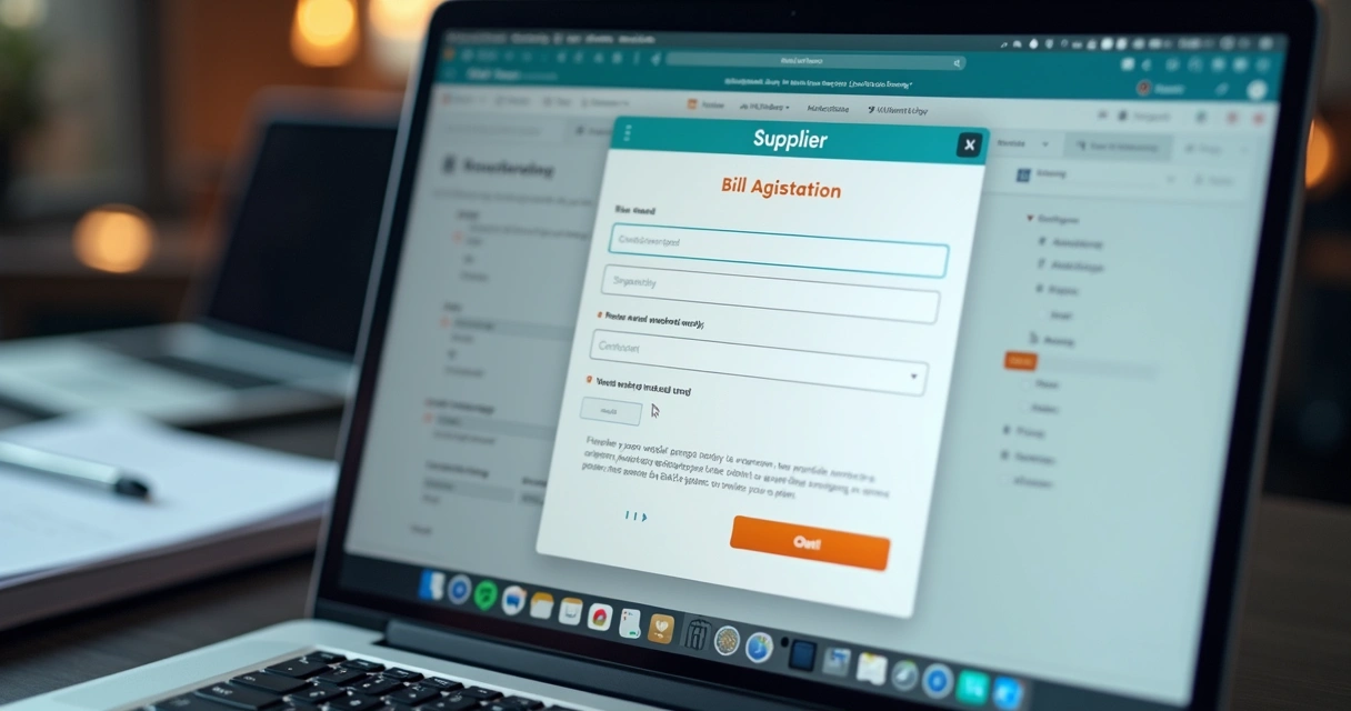Tela de cadastro de fornecedor em marketplace B2B, alguns campos faltando e alertas de erro destacados 
