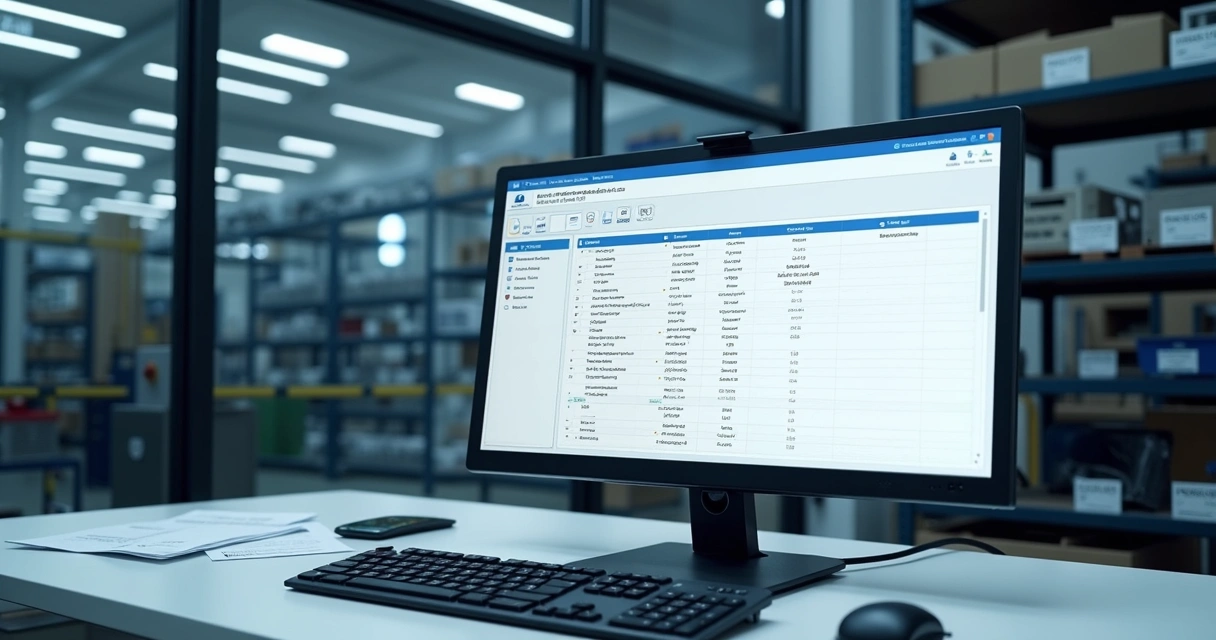 Tela industrial com cadastro técnico de materiais e ativos 