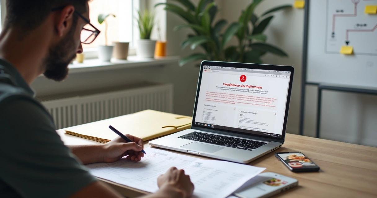 Empreendedor analisando cadastro de delivery reprovado destacando erro em formulário 
