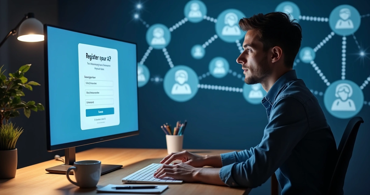 Tela de computador mostrando cadastro de freelancer PJ em plataforma digital 