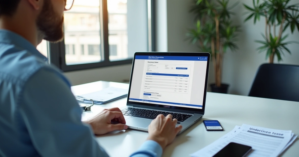 Profissional usando portal da prefeitura para emitir nota de serviço 