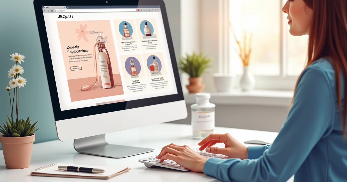 Cadastro de produtos em catálogo digital Jequiti na tela do computador 